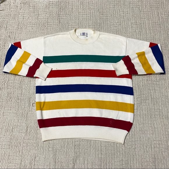 Valentino | Sweaters | Valentino Beachwear Vintage Striped Sweater Size  Large Retro Designer Italy Rare | Poshmark